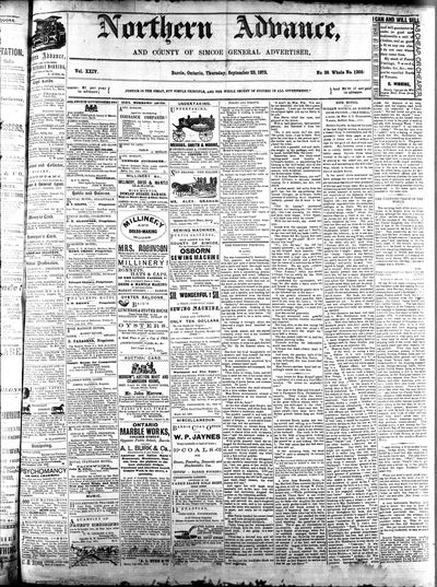 Northern Advance, 23 Sep 1875