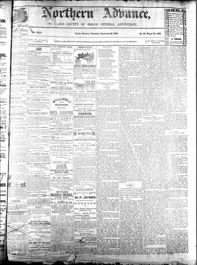 Northern Advance, 30 Sep 1875