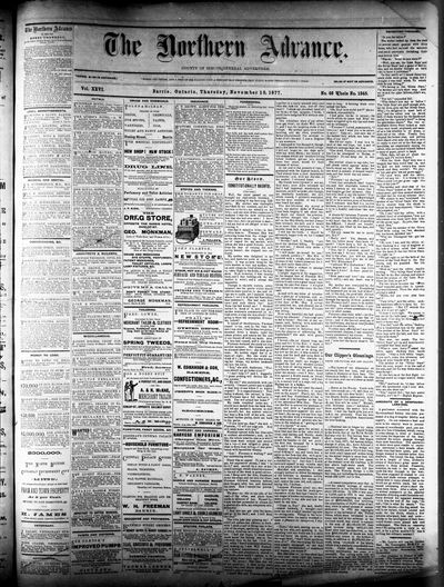 Northern Advance, 15 Nov 1877