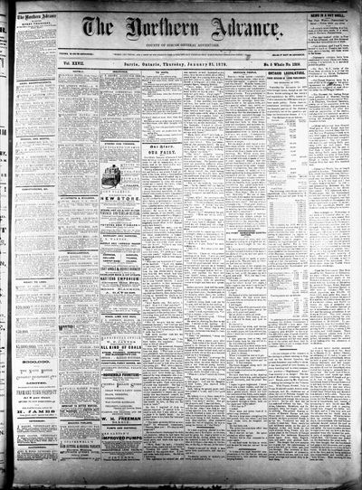 Northern Advance, 31 Jan 1878