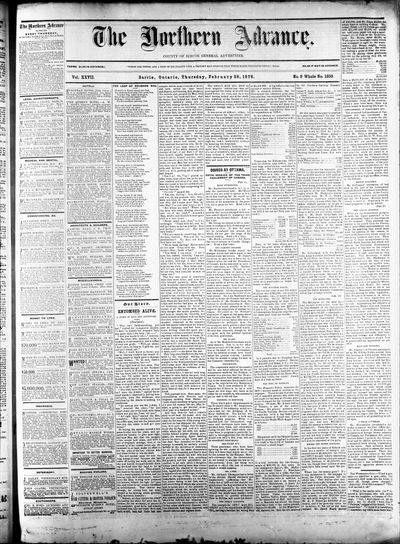 Northern Advance, 28 Feb 1878