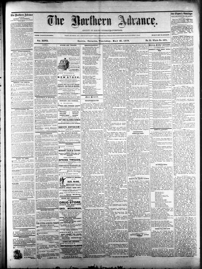 Northern Advance, 23 May 1878