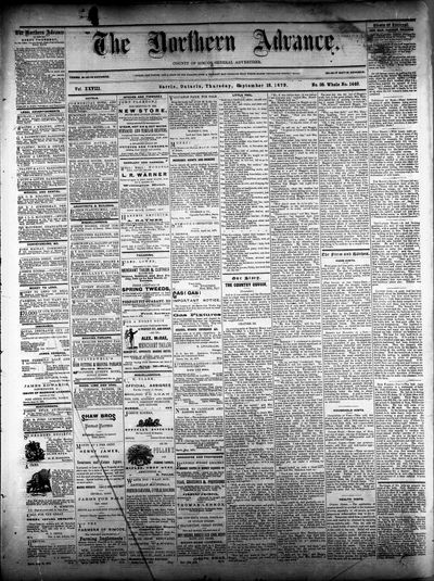 Northern Advance, 18 Sep 1879