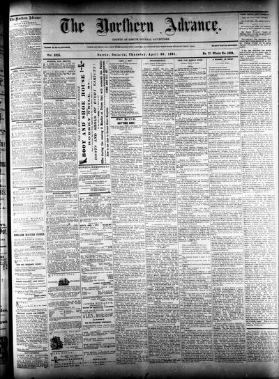 Northern Advance, 28 Apr 1881