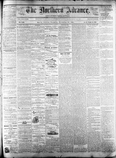 Northern Advance, 24 Nov 1881