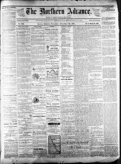 Northern Advance, 22 Dec 1881