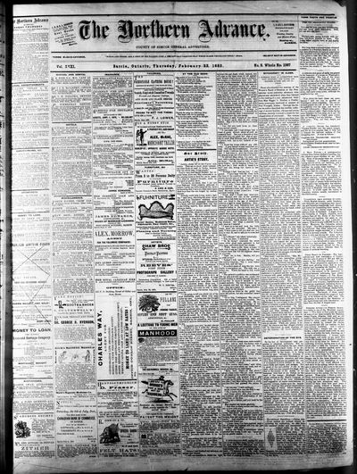 Northern Advance, 23 Feb 1882