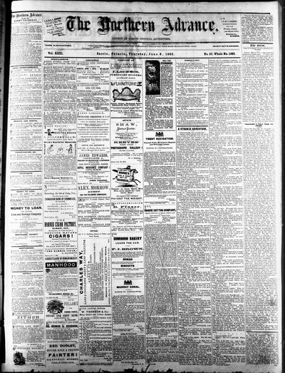 Northern Advance, 8 Jun 1882