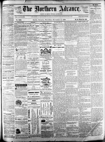 Northern Advance, 2 Nov 1882