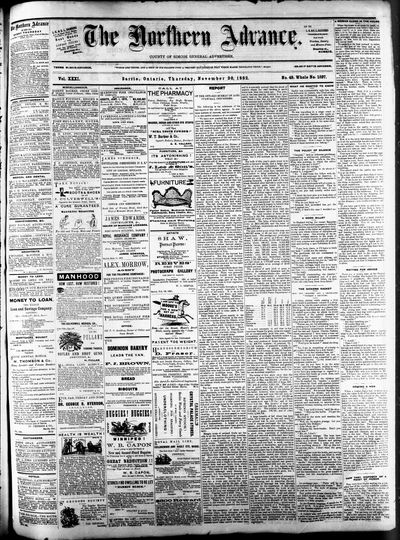 Northern Advance, 30 Nov 1882