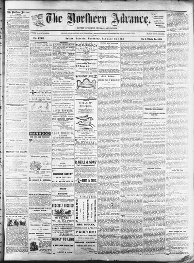 Northern Advance, 18 Jan 1883