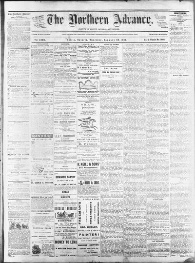 Northern Advance, 25 Jan 1883