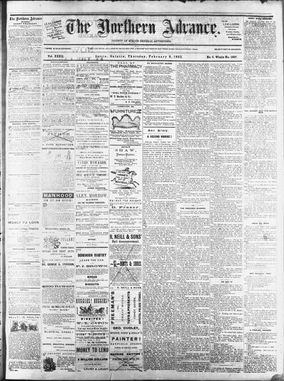 Northern Advance, 8 Feb 1883