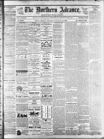 Northern Advance, 15 Feb 1883