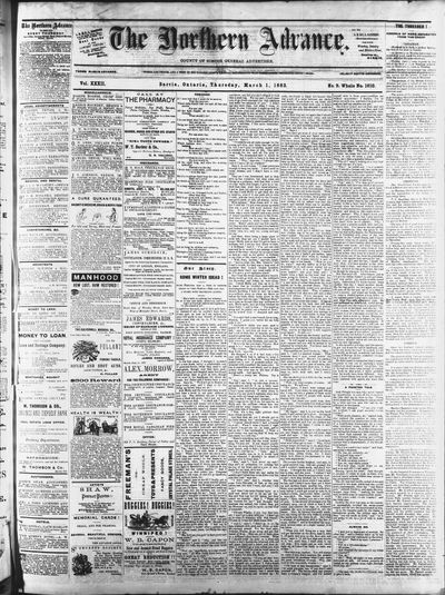 Northern Advance, 1 Mar 1883