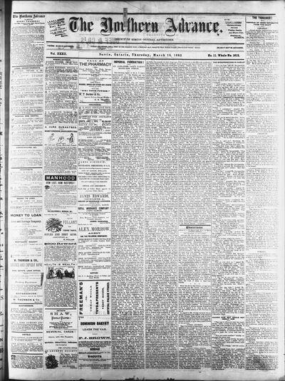 Northern Advance, 15 Mar 1883