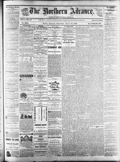 Northern Advance, 19 Apr 1883