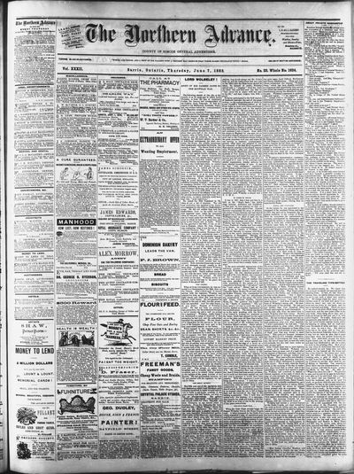 Northern Advance, 7 Jun 1883