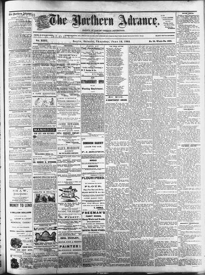 Northern Advance, 14 Jun 1883