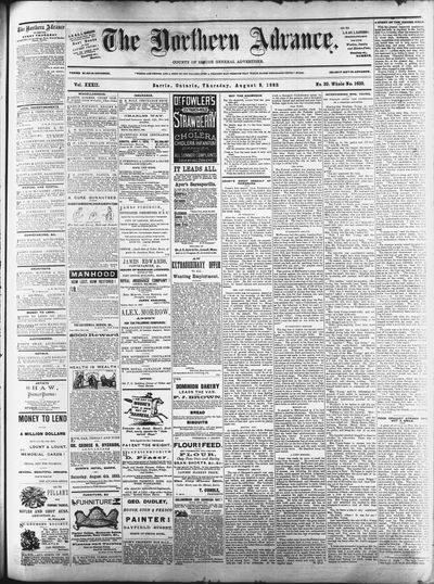 Northern Advance, 9 Aug 1883