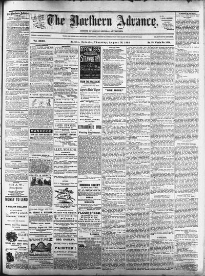 Northern Advance, 16 Aug 1883