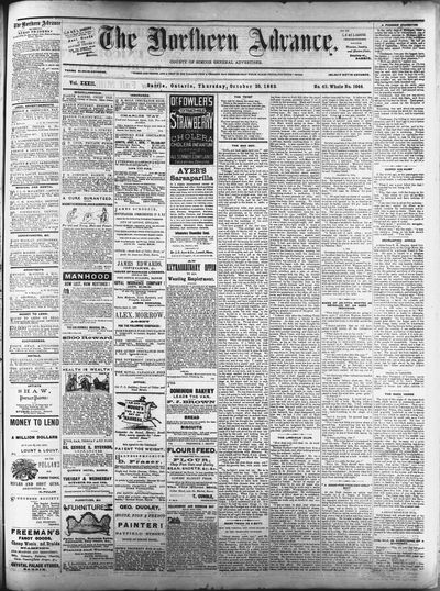 Northern Advance, 25 Oct 1883