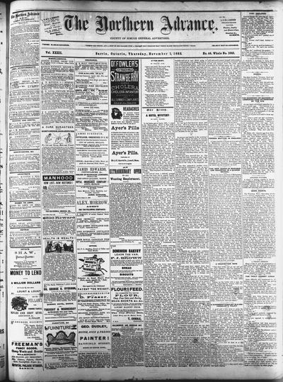 Northern Advance, 1 Nov 1883