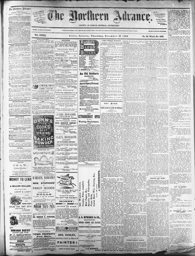 Northern Advance, 27 Dec 1883