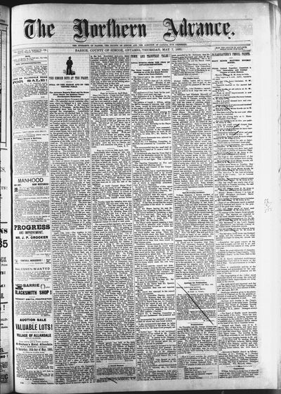 Northern Advance, 7 May 1885