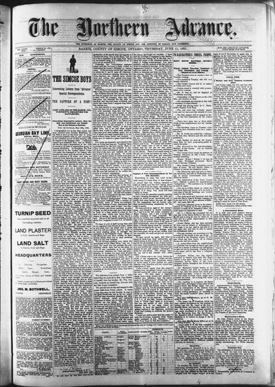 Northern Advance, 11 Jun 1885