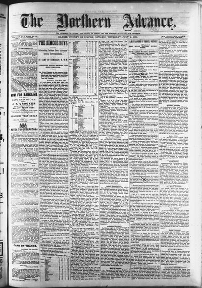 Northern Advance, 9 Jul 1885