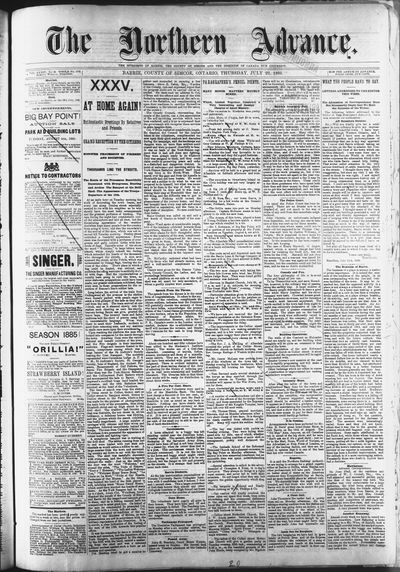 Northern Advance, 23 Jul 1885