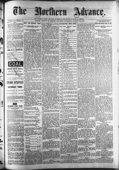 Northern Advance, 20 Aug 1885