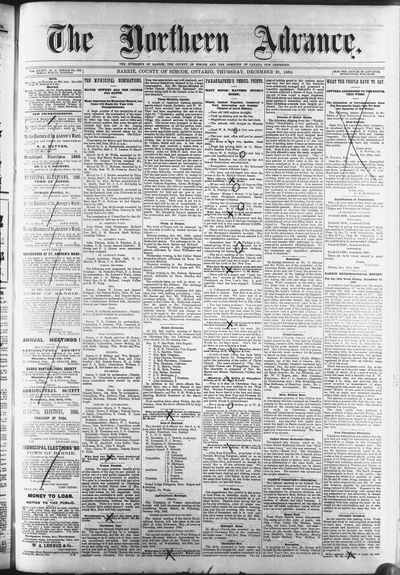 Northern Advance, 31 Dec 1885