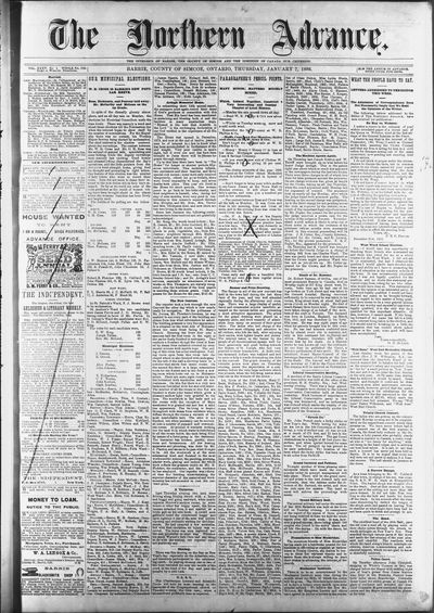 Northern Advance, 7 Jan 1886