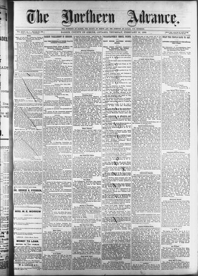 Northern Advance, 18 Feb 1886