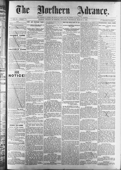 Northern Advance, 4 Mar 1886