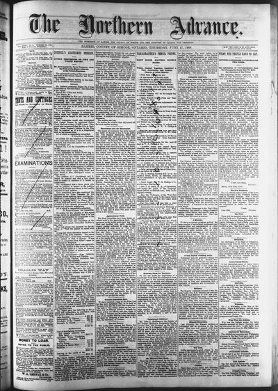 Northern Advance, 17 Jun 1886