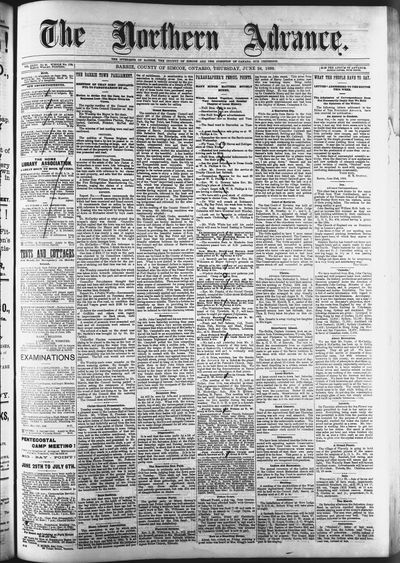 Northern Advance, 24 Jun 1886