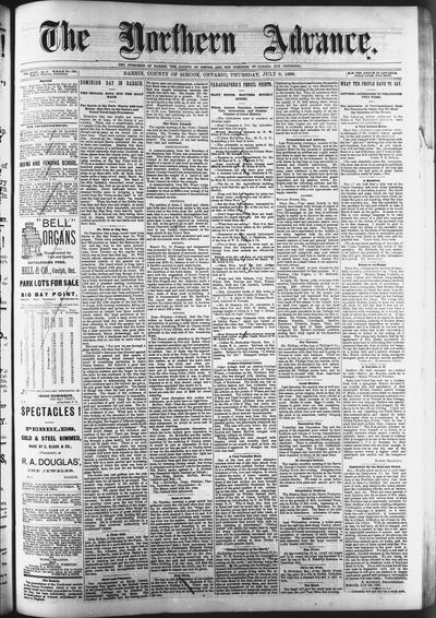 Northern Advance, 8 Jul 1886