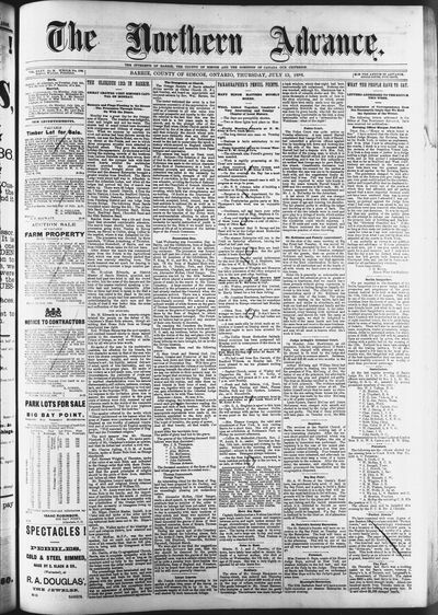 Northern Advance, 15 Jul 1886