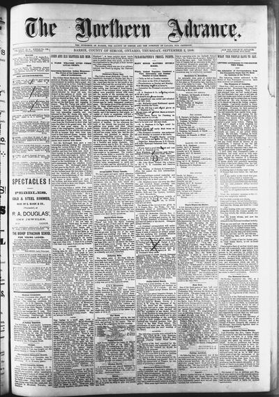 Northern Advance, 2 Sep 1886