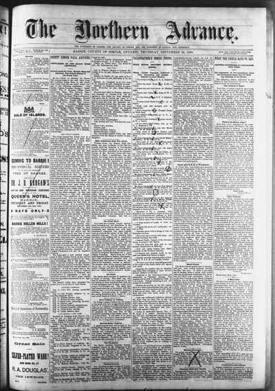 Northern Advance, 30 Sep 1886