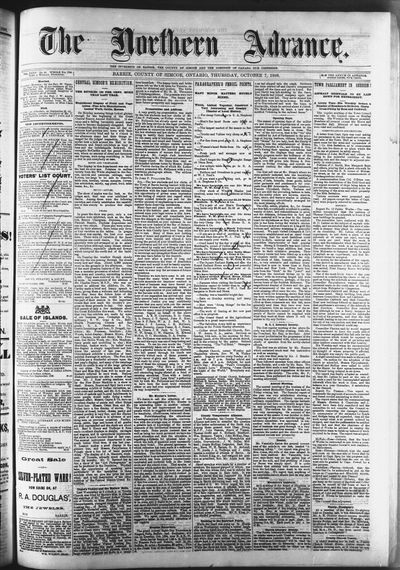 Northern Advance, 7 Oct 1886