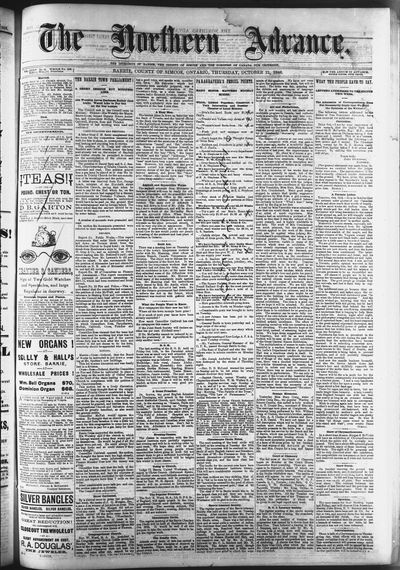 Northern Advance, 21 Oct 1886