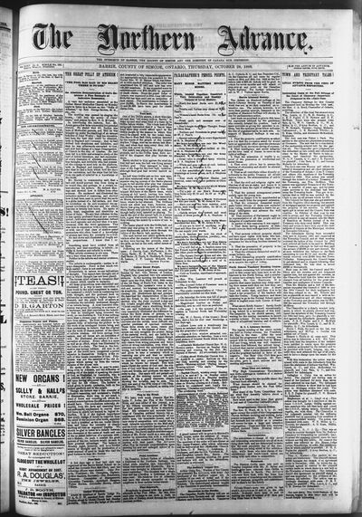 Northern Advance, 28 Oct 1886