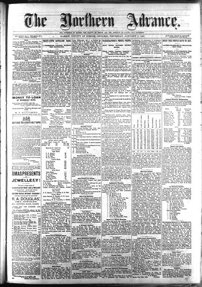 Northern Advance, 6 Jan 1887