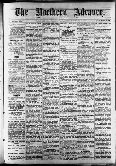 Northern Advance, 17 Feb 1887