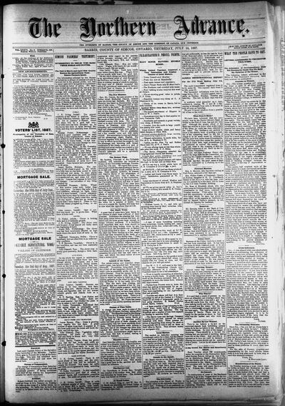 Northern Advance, 14 Jul 1887