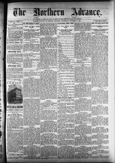 Northern Advance, 6 Oct 1887